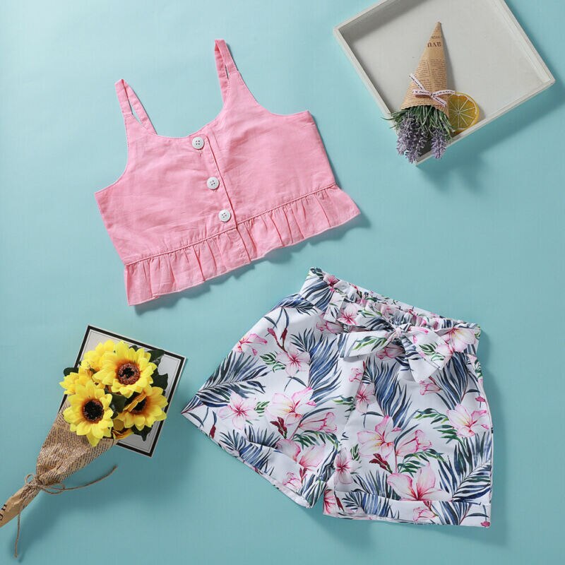 0 4T Little Girls Summer Clothes Sets Toddler