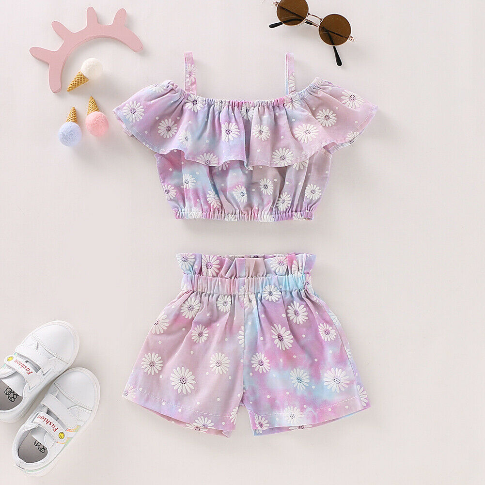 1 6T Little Girls Summer Clothes Set Infant Baby