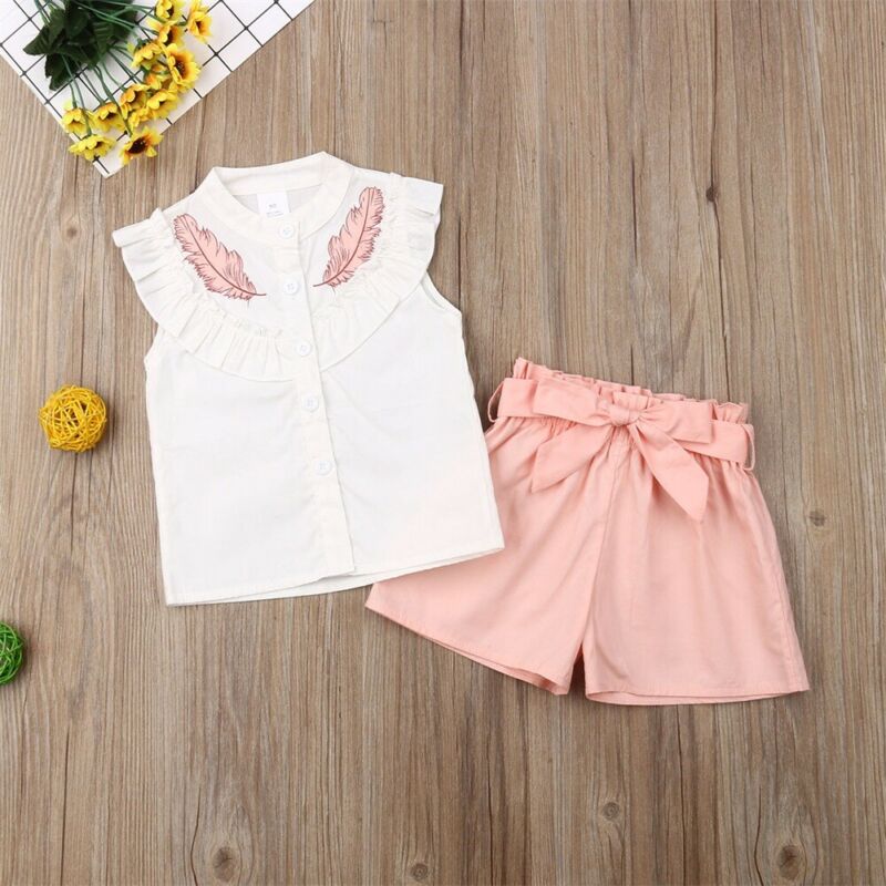 1 6T Little Girls Summer Clothes Set Toddler Baby