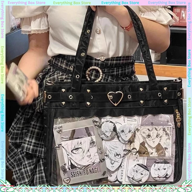 New Two-Dimension Large Capacity Anime Shoulder Bag Manual DIY Itabag Badge Display Bag Japanese Goods Shoulder Bag Friend Gift