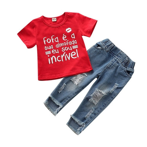 Summer Toddler Baby Girls Clothes Letter Printed