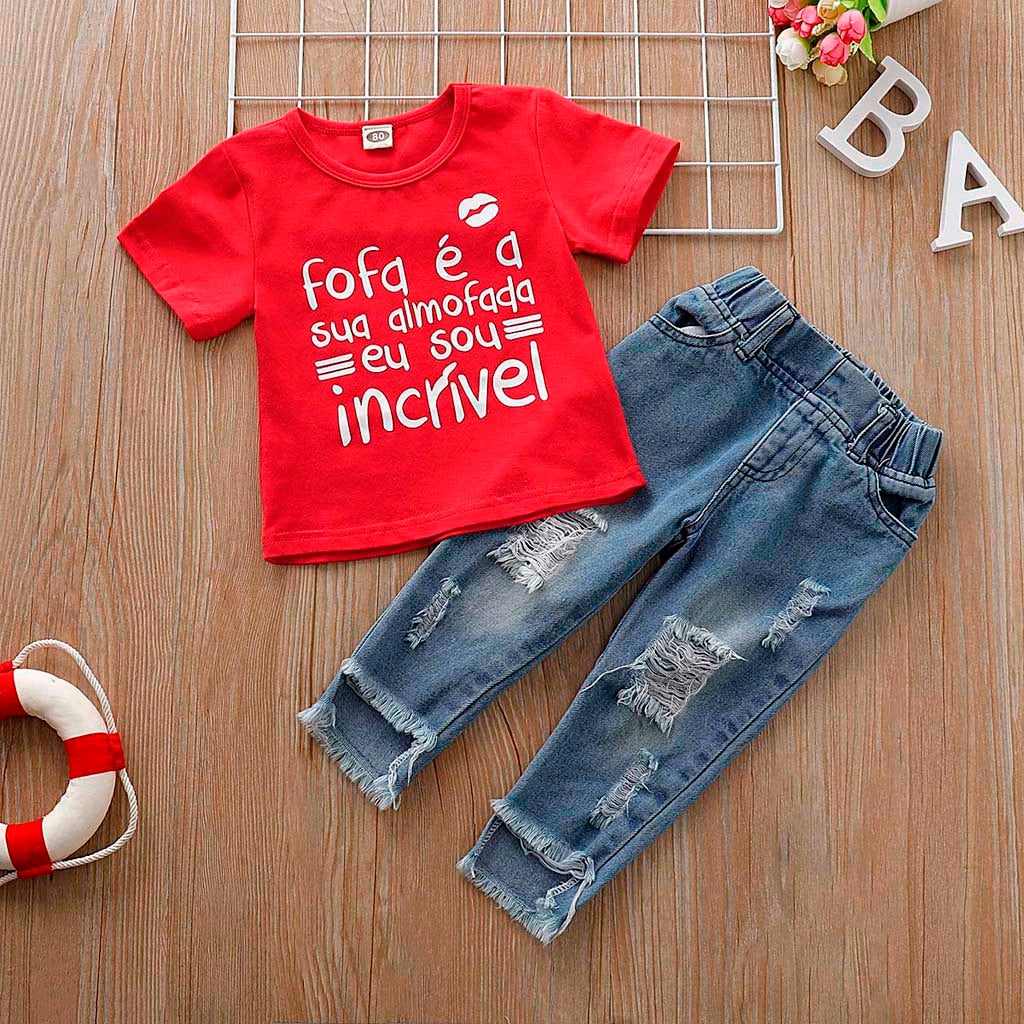 Summer Toddler Baby Girls Clothes Letter Printed