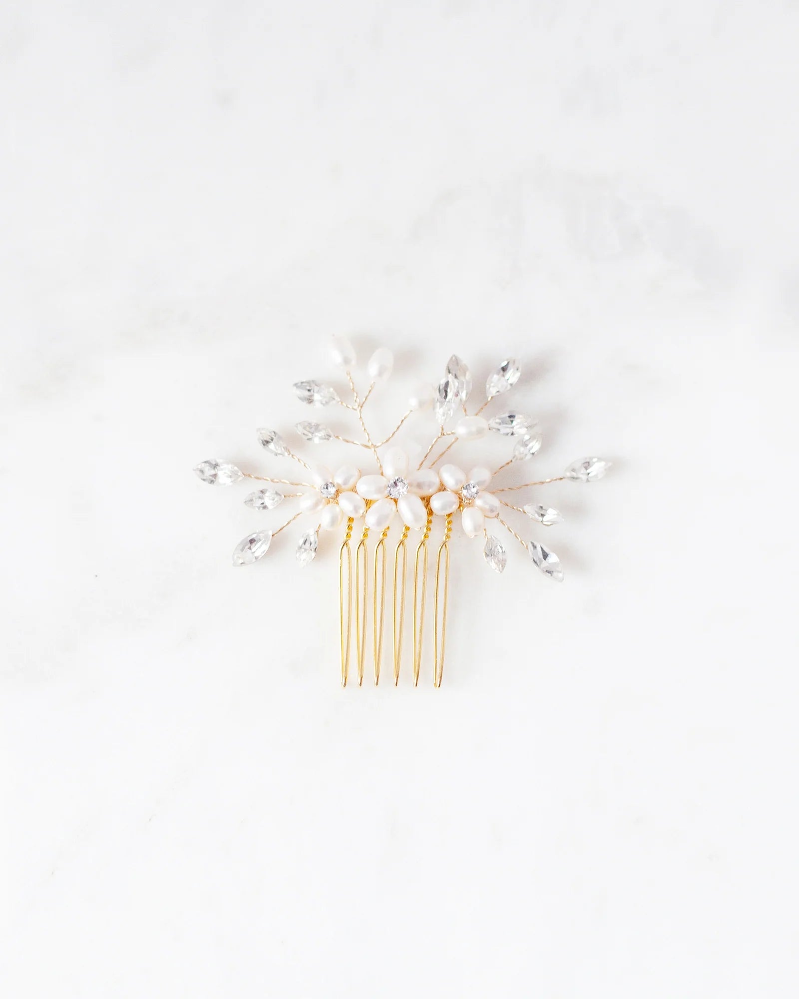 Pynk's Gold Crystal Hair Comb