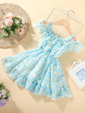 Girl's Lycra Floral Printed Frock Dress for Girls 2-3-YEARS